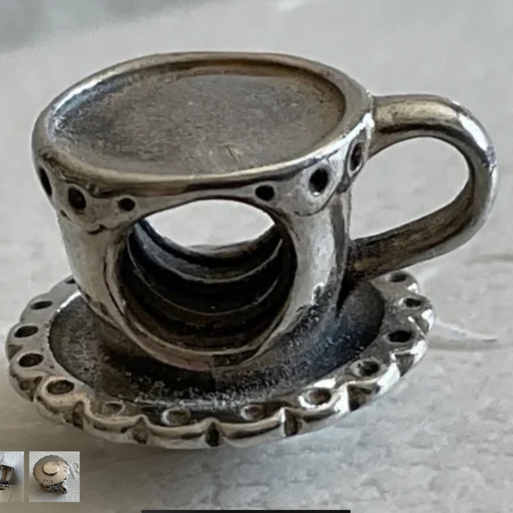 Pandora Silver Teacup Charm Bracelet - Picture 1 of 4